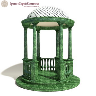 Ротонда из натурального камня 4,мрамор Змеевик